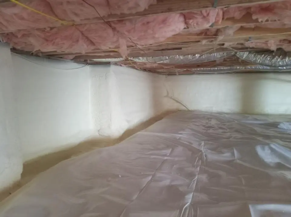 Crawl space encapsulation with closed-cell spray foam for Roof Maintenance in Woodstock